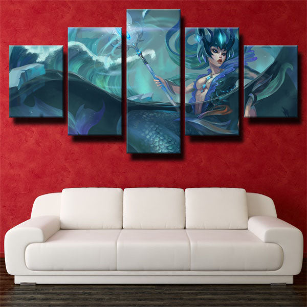 League Of Legends Assistant Master Nami Blue Canvas Wall Art