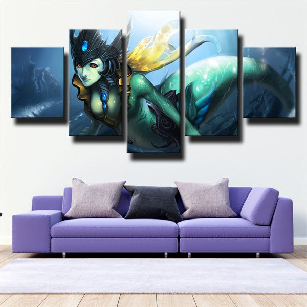 League Of Legends Assistant Master Nami Blue Canvas Wall Art