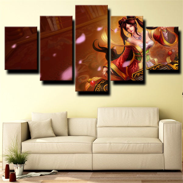 League Of Legends Auxiliary Sona Gold Canvas Wall Art