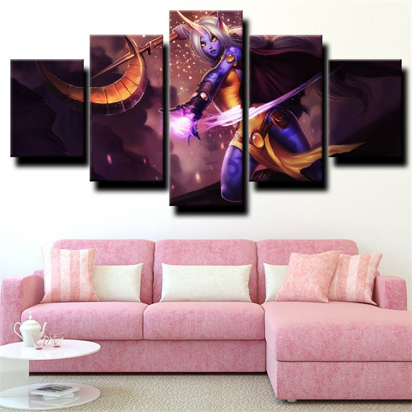 League Of Legends Auxiliary Soraka Gray Canvas Wall Art