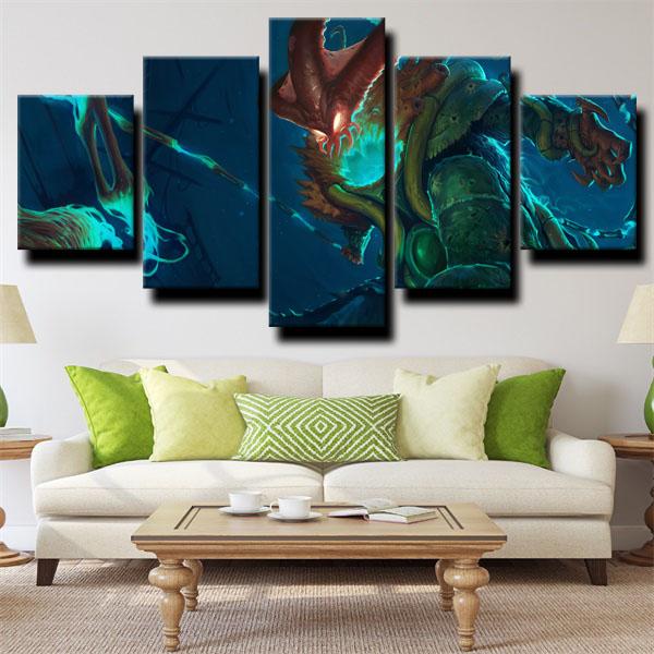 League Of Legends Auxiliary Thresh Blue Canvas Wall Art