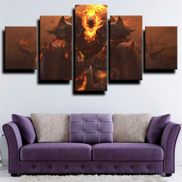 League Of Legends Auxiliary Thresh Gray Canvas Wall Art