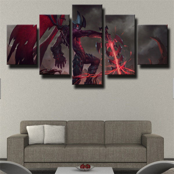Darkin Blade Aatrox And Red Sword Canvas Wall Art