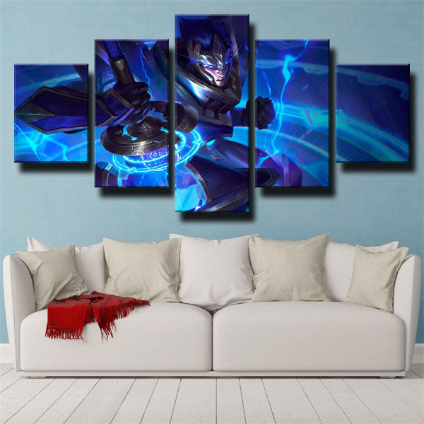 League Of Legends Demacia Jarvan Iv Dark Blue Canvas Wall Art