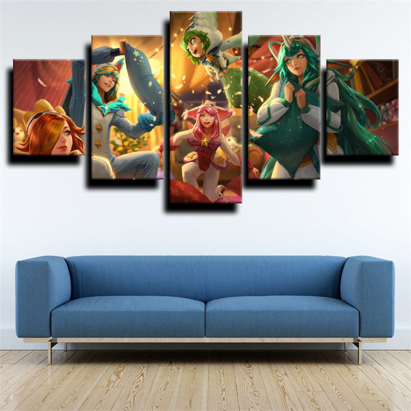 League Of Legends Five Characters Canvas Wall Art