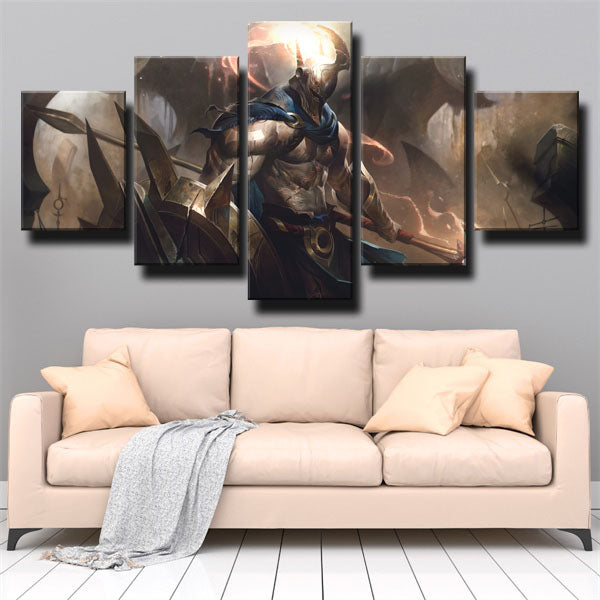 League Of Legends Guard Pantheon Grey Canvas Wall Art