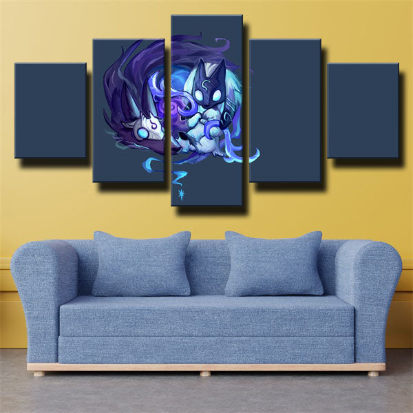 League Of Legends Kindred Striker Deep Blue Canvas Wall Art