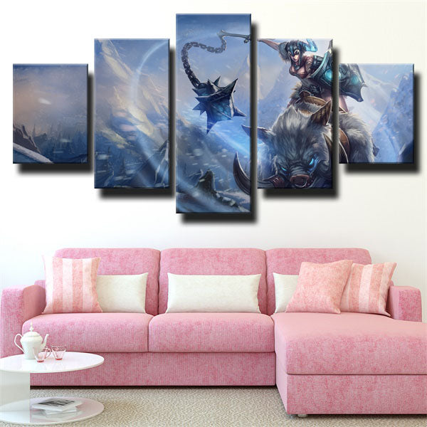 League Of Legends Knight Sejuani Blue Canvas Wall Art