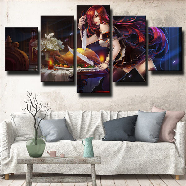 League Of Legends Mage Katarina Canvas Wall Art