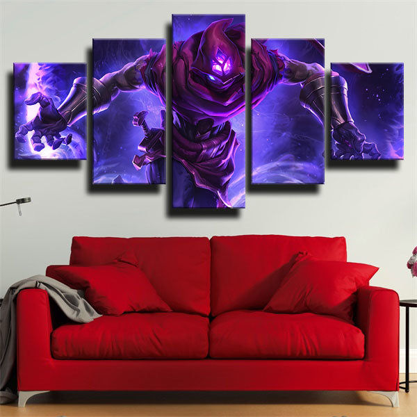 League Of Legends Mage Malzahar Purple Background Canvas Wall Art