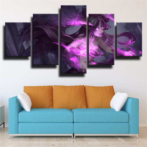 League Of Legends Mage Morgana Black Canvas Wall Art
