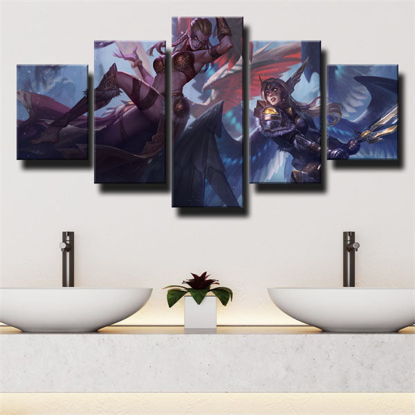 League Of Legends Mage Morgana Two Characters Canvas Wall Art