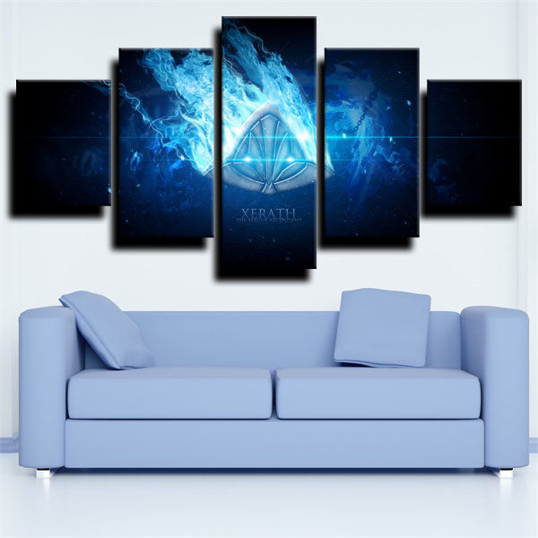 League Of Legends Mage Xerath Black Canvas Wall Art