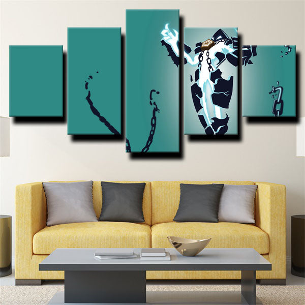 League Of Legends Mage Xerath Green Canvas Wall Art