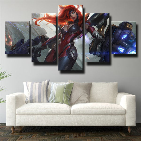 League Of Legends Miss Fortune Grey Canvas Wall Art
