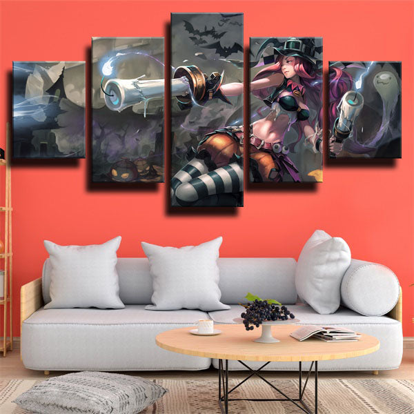 League Of Legends Miss Fortune Grey Canvas Wall Art