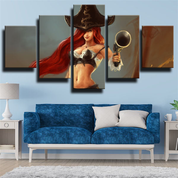 League Of Legends Miss Fortune Grey Canvas Wall Art