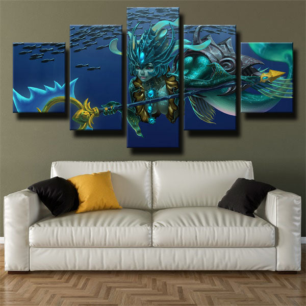League Of Legends Nami Blue Canvas Wall Art