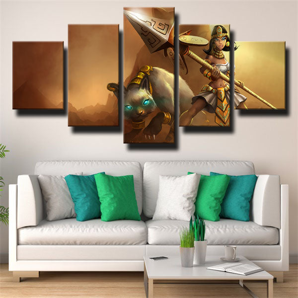 League Of Legends Nidalee Golden Canvas Wall Art