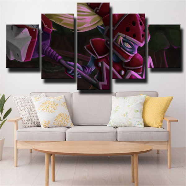 League Of Legends Poppy Soldiers Black Painting Canvas Wall Art