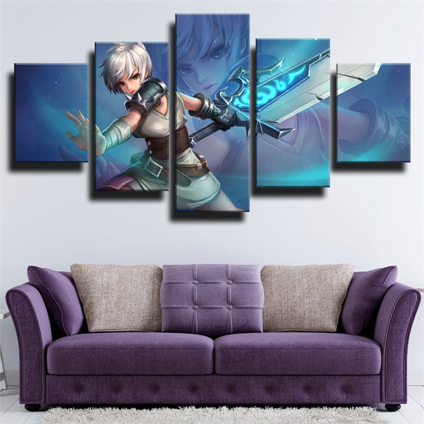 League Of Legends Riven Blue Canvas Wall Art