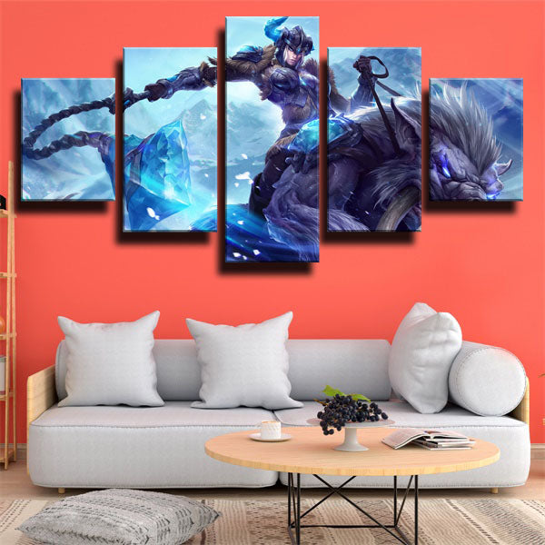 League Of Legends Sejuani Knight Blue Canvas Wall Art