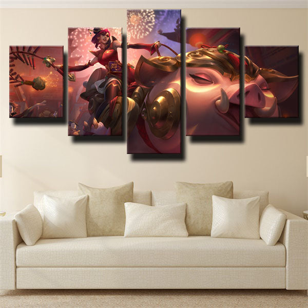 League Of Legends Sejuani Knight Cartoon Canvas Wall Art