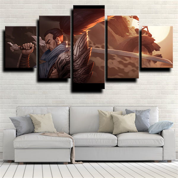 League Of Legends Soldiers Assassins Yasuo Gray Canvas Wall Art