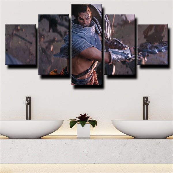 League Of Legends Soldiers Assassins Yasuo Gray Canvas Wall Art
