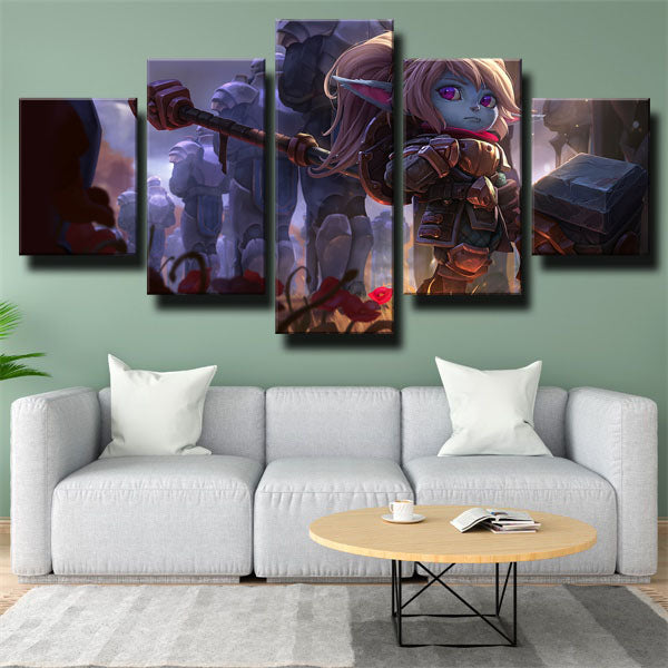 League Of Legends Soldiers Tanks Poppy Canvas Wall Art