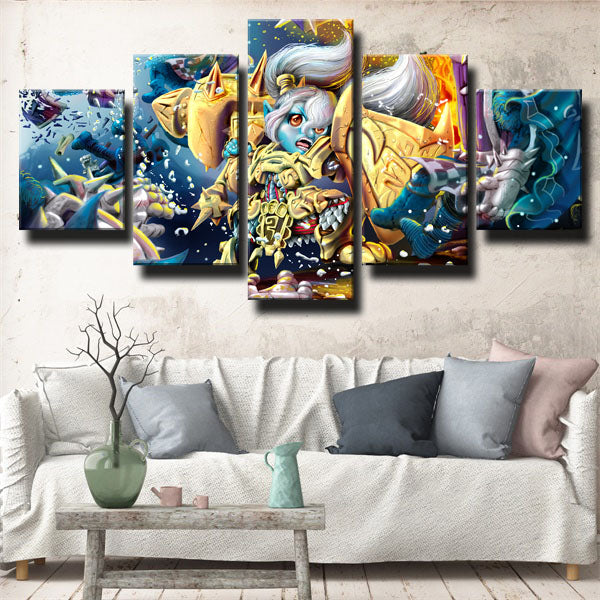 League Of Legends Soldiers Tanks Poppy Canvas Wall Art