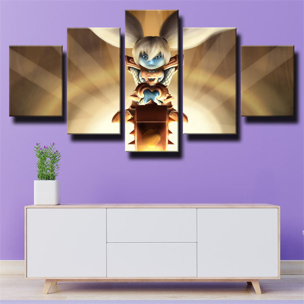 League Of Legends Soldiers Tanks Poppy Yellow Canvas Wall Art