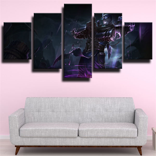 League Of Legends Tanks Soldiers Shen Black Painting Canvas Wall Art