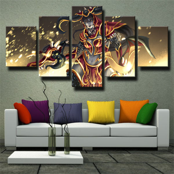 League Of Legends Tanks Soldiers Shyvana Canvas Wall Art