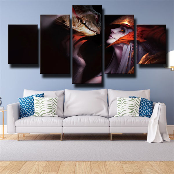 League Of Legends Tanks Soldiers Shyvana Black Canvas Wall Art