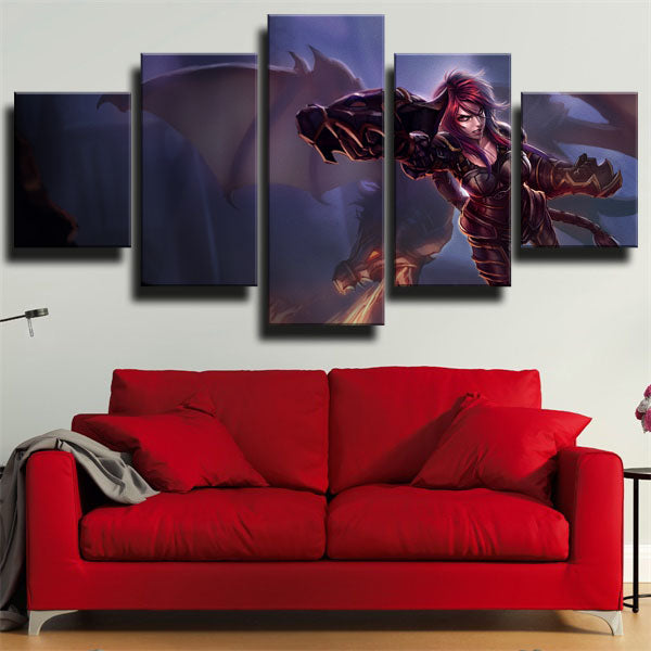 League Of Legends Tanks Soldiers Shyvana Purple Canvas Wall Art