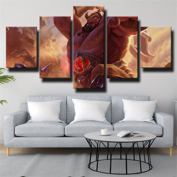 League Of Legends Tanks Soldiers Sion Canvas Wall Art
