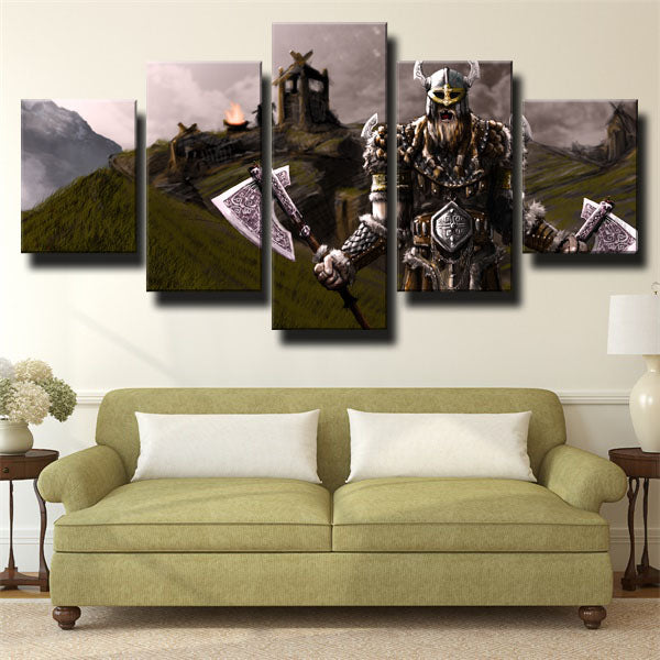 League Of Legends The Berserker Olaf Grey Canvas Wall Art