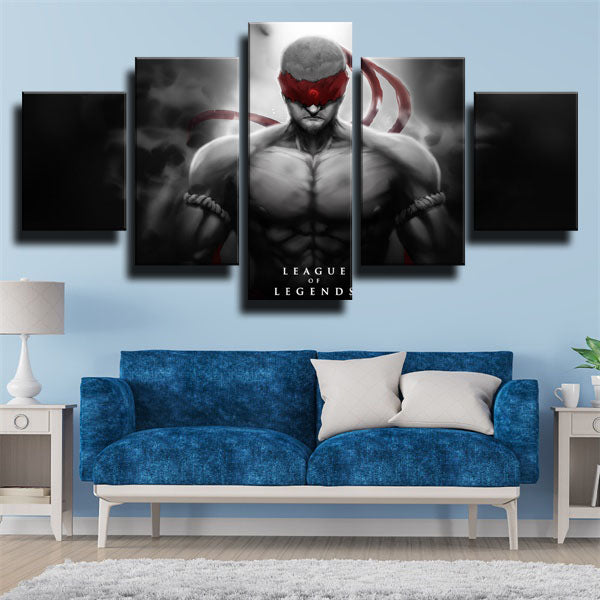 League Of Legends The Blind Monk Lee Sin Black Canvas Wall Art