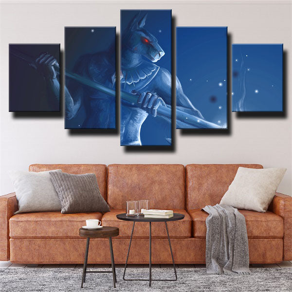 League Of Legends The Curator Of The Sands Nasus Blue Canvas Wall Art