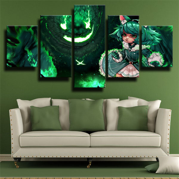 Annie League Of Legends Green World Canvas Wall Art