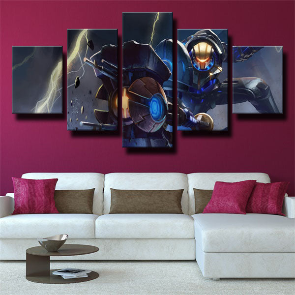 League Of Legends The Defender Of Tomorrow Jayce Grey Canvas Wall Art