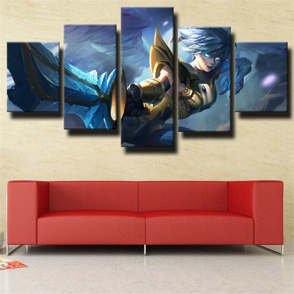 League Of Legends The Exile Riven Blue Canvas Wall Art