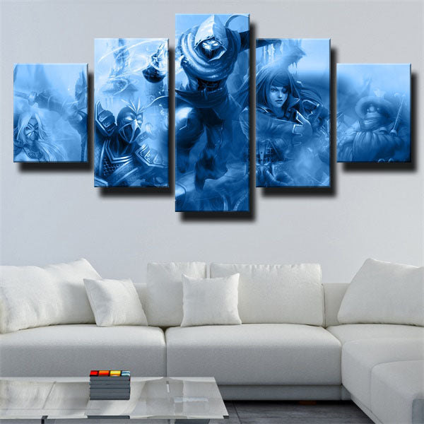 League Of Legends The Grandmaster At Arms Jax Blue Canvas Wall Art