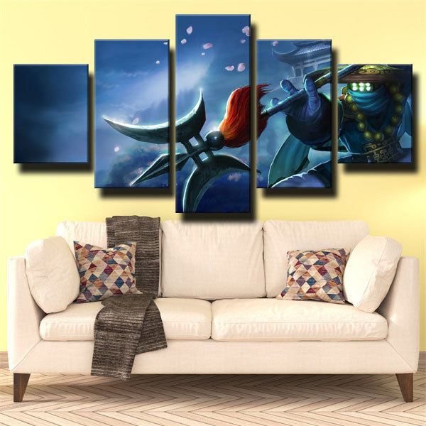 League Of Legends The Grandmaster At Arms Jax Blue Canvas Wall Art