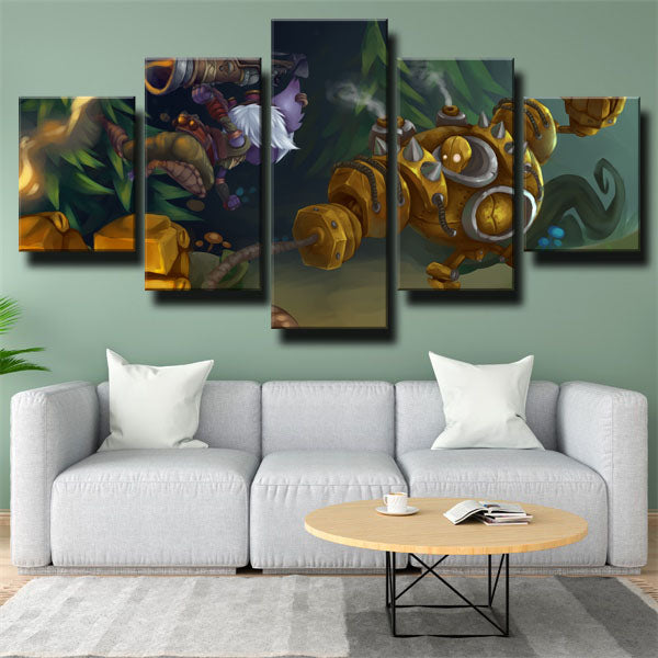 Blitzcrank Fighting Canvas Wall Art