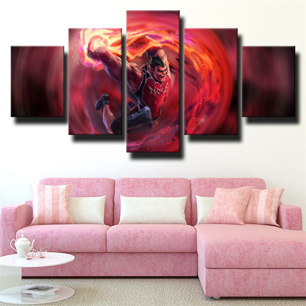 Darius Raising Fire Ball Canvas Wall Art