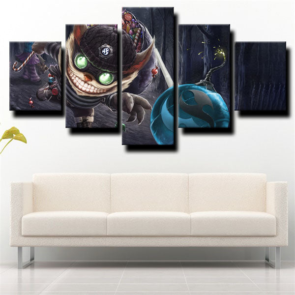 League Of Legends The Hexplosives Expert Ziggs Black Painting Canvas Wall Art