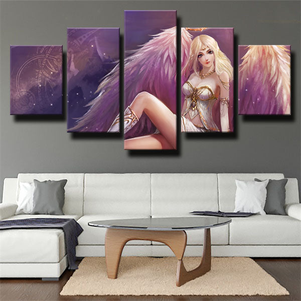 League Of Legends The Judicator Kayle Purple Canvas Wall Art