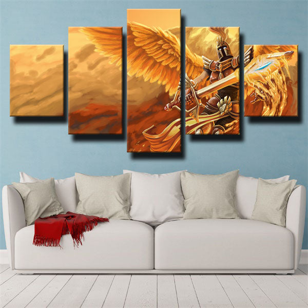 League Of Legends The Judicator Kayle Yellow Canvas Wall Art